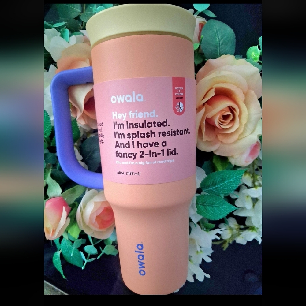 Owala Pink and Purple Insulated Water Bottle